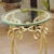 Brown Round Side Table with Glass and Metal Frame For Sale - Image 8 of 10