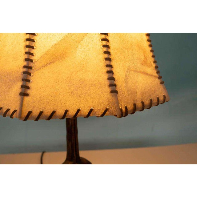 Brown Brutalist Table Lamp in Bronze, 1970s For Sale - Image 8 of 18