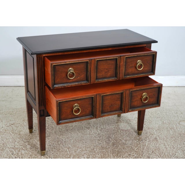 Italian Hickory-White Italian Continental Mahogany 2 Drawer Nightstand For Sale - Image 3 of 18