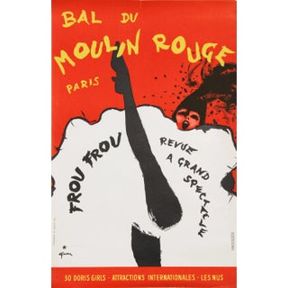 "Bal Du Moulin Rouge, Paris (Frou Frou)", Lithograph Poster by Rene Gruau For Sale