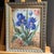 Oil on canvas impressionist style still life floral Ireses and butterfly framed and signed . It comes from an art...