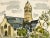 1950s Wornser, Vintage Watercolor Church Painting For Sale - Image 5 of 5