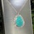 Persian Turquoise Diamond Pendant With Chain 17" 14k WG 9.9 TCW Certified For Sale - Image 13 of 18