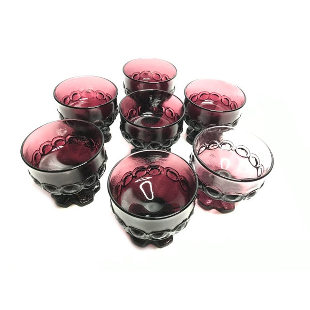 Vintage Tiffin Franciscan Purple Amethyst Footed Glasses - Set of 7 For Sale - Image 4 of 4