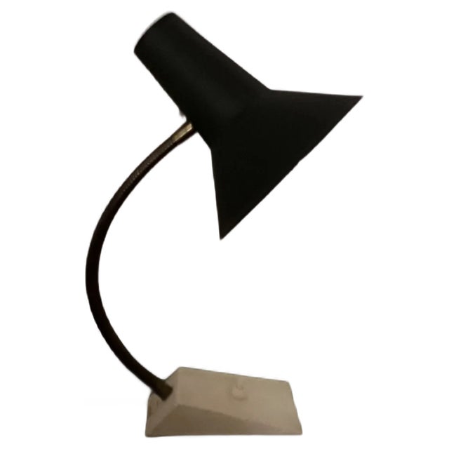 Adjustable Table Lamp With Creamy White Painted Iron Base, 1960s For Sale