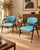 Striking pair of vintage Mid-Century Modern armchairs dating approximately to the late 1950s to early 1960s. Each chair...