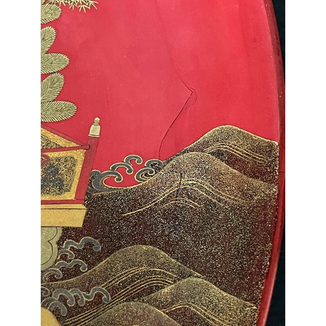 Large Japanese Lacquer Plate with Elaborate Maki-e Design by Kajikawa For Sale - Image 4 of 13
