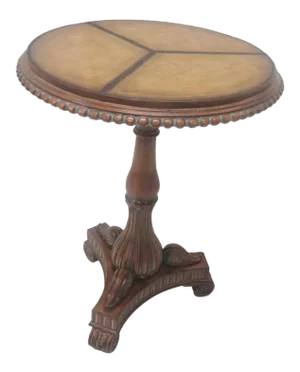 Regency Leather Top Side Table