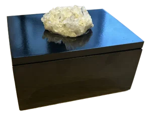 Black Jewelry Box With Quartz Cluster
