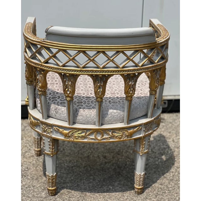 1960s Neoclassical Style Gold Leaf Armchair For Sale - Image 4 of 4