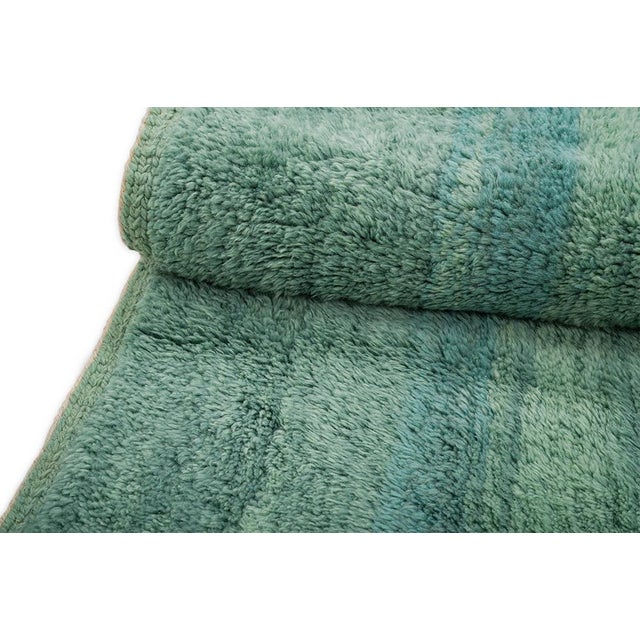 Ombre Maze-Border Hand-Knotted Moroccan Wool Rug | 10'4" X 7'2" | One of a Kind For Sale - Image 4 of 9