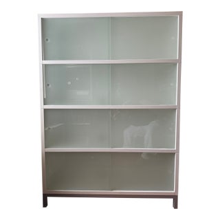 Frosted Glass 4-High Shelving Unit Designed by Jesus Gasca, Attributed For Sale