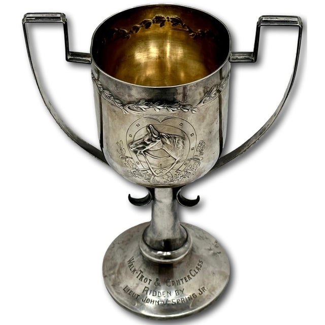 Traditional Outstanding Dated 1913 Completely Hand Made Sterling Silver San Miguel Brewery Sponser Horse Walk - Trot & Canter Class Trophy For Sale - Image 3 of 18
