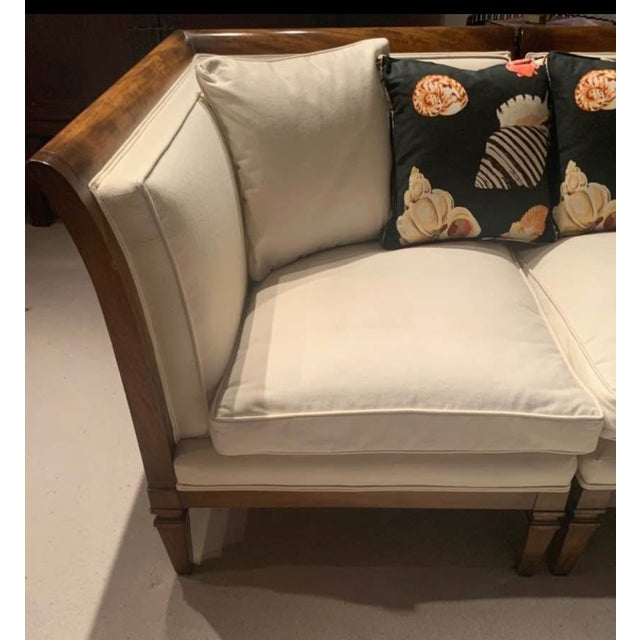 1960s Mahogany Curved 3 Piece Sectional Sofa For Sale - Image 4 of 9