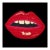 "Embrasse Moi" Red Lips Print on Black Custom, Original For Sale