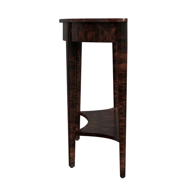 2020s Astor 54"W Demilune Console Table, Dark Burl For Sale - Image 5 of 8