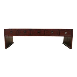 Low Console Sofa Back Table With 5 Drawers For Sale