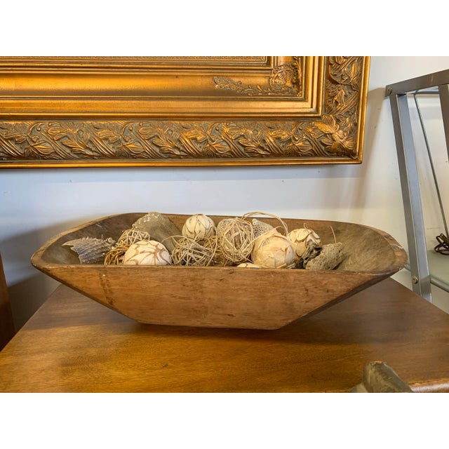 Vintage Folk Art Wood Dough Trencher Bowl For Sale - Image 4 of 8