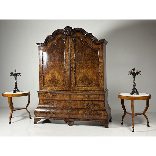 Dutch Burr Walnut Cabinet, 1740 For Sale - Image 9 of 18