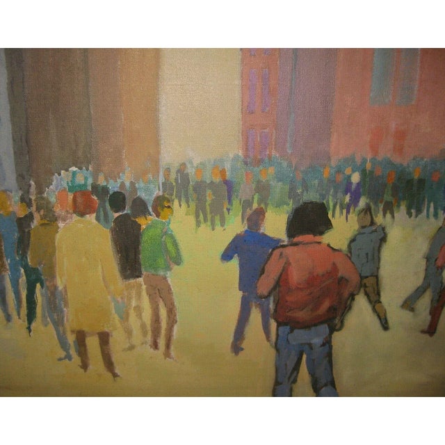 Mid 20th Century Labor Strike Painting by Volney Crosswell For Sale - Image 5 of 11