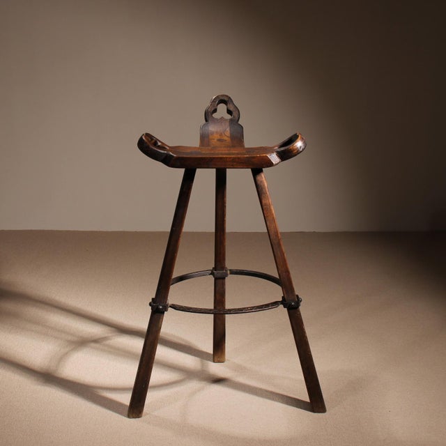 Brutalist Wood Marbella Bar Stools, Spain, 1970s For Sale - Image 11 of 11