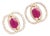 Diamond Ruby Stud Earrings 14 Karat Yellow Gold 2.41 TCW Certified For Sale