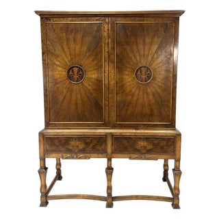 Swedish Art Deco Cabinet in Stained Birch, Axel Einar Hjorth Style, 1920s For Sale