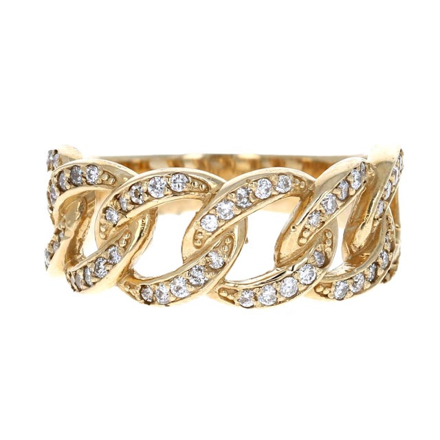 0.40 Carat Diamond 14 Karat Yellow Gold Band Size 7 For Sale - Image 4 of 5