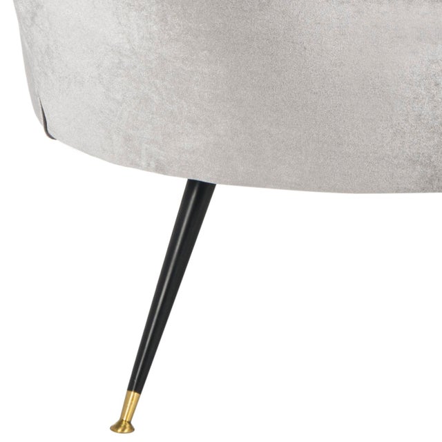 Gray Velvet Retro Mid Century Accent Chair in Grey For Sale - Image 8 of 10