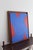 Introducing the captivating and thought-provoking minimalist abstract painting titled "Blue on red" by artiste Bodasca....