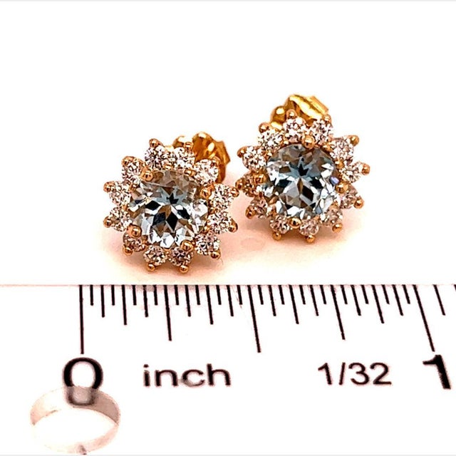 Natural Sapphire Diamond Stud Earrings 14k W Gold 4.98 Tcw Certified For Sale - Image 10 of 10