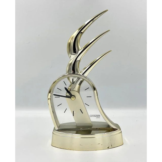 Silver Postmodern Japan Citizen Table Clock, 1980s For Sale - Image 8 of 8