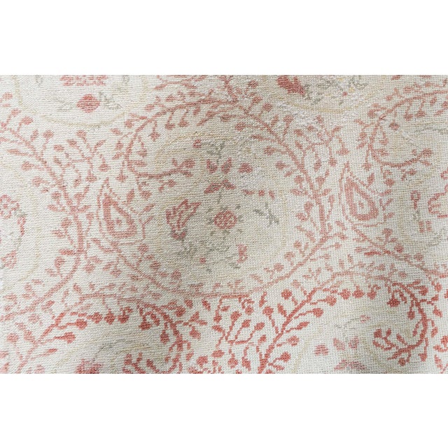 "Peachani" Traditional Modern Oushak Floral Cream Carpet by Doris Leslie Blau For Sale - Image 4 of 8