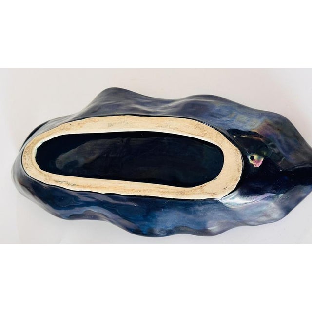 Large Ceramic Blue Vide Poche, France, 1960s For Sale - Image 4 of 11