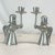 This is a delightful pair of angel candle holders from the 1980s. They are crafted from pewter and feature each angel...