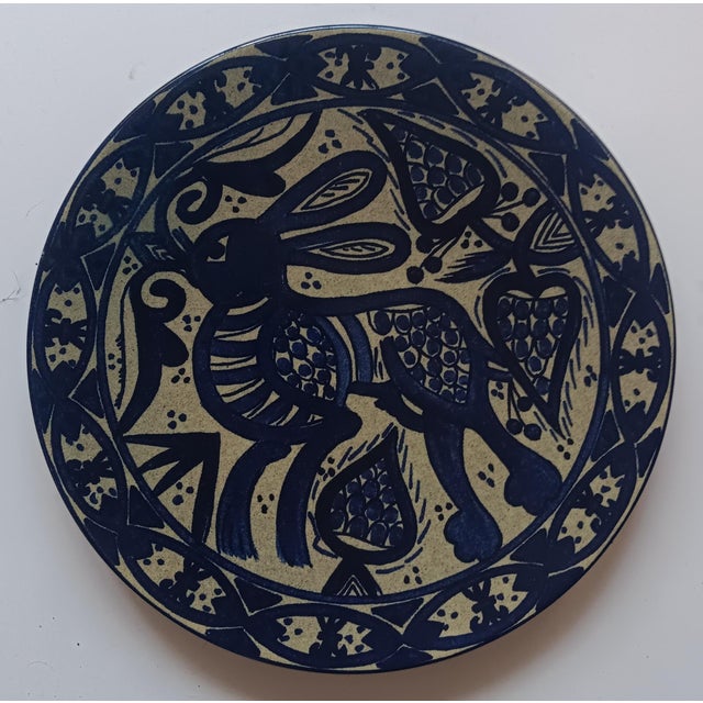 Wall Ceramic Plate in Gothic Style from Paterna Maiolica d'Art, 1970s For Sale - Image 3 of 3
