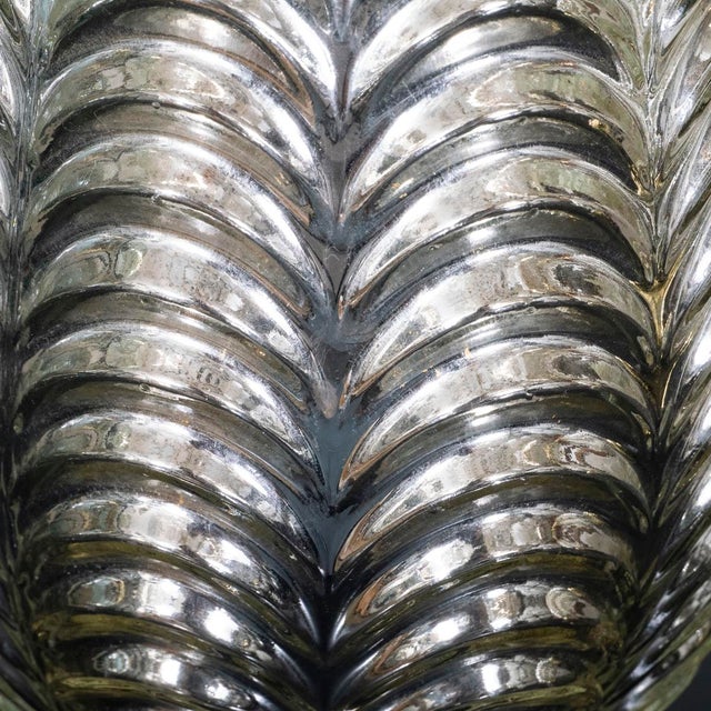 Metal Pair of molded mercury glass table lamps For Sale - Image 7 of 7