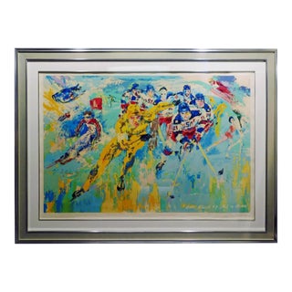 LeRoy Neiman "Lake Placid Winter Olympics 1980" Hand Signed Custom Framed For Sale