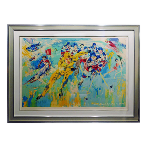 LeRoy Neiman "Lake Placid Winter Olympics 1980" Hand Signed Custom Framed