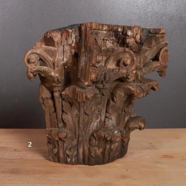 Carved Capitals, 1750s, Set of 2 For Sale - Image 6 of 9