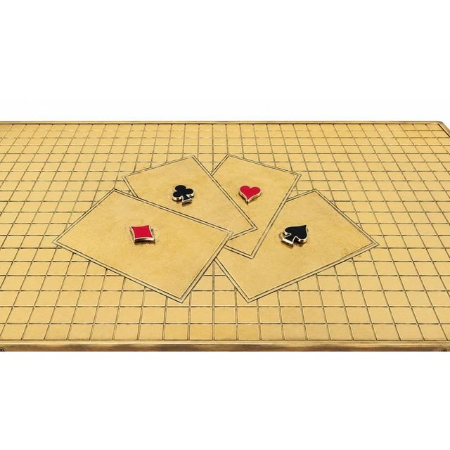 Mid-Century Modern Italian Burl Wood and Brass Games Box, 1950s For Sale - Image 6 of 9