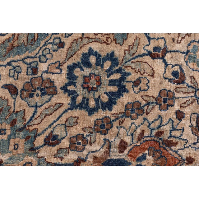 Textile Antique Persian Meshad Wool Rug For Sale - Image 7 of 9