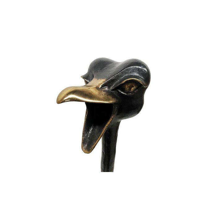 Bronze Ostrich Sculptures by Stransky, Set of 2 For Sale - Image 4 of 16