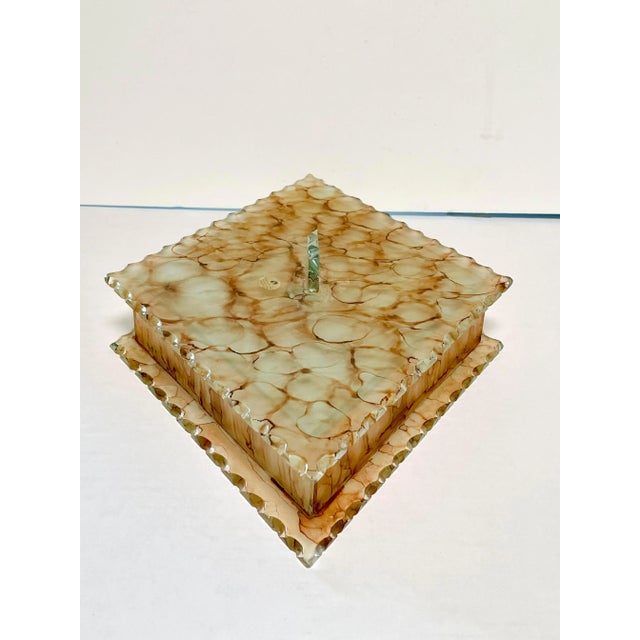 Mid-Century Modern 1980s Vintage Creazioni Silvestri Murano All Glass Covered Box For Sale - Image 3 of 10