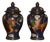Pair of Vintage Chinese Cloisonné Dragon & Phoenix Ginger Jars With Copper Finials For Sale
