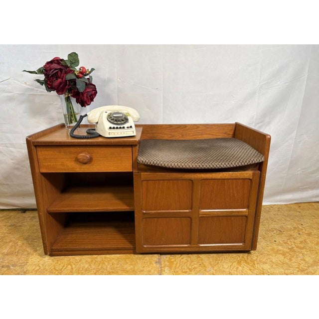 Vintage Teak Telephone Seat from Nathan, 1960s For Sale - Image 10 of 11
