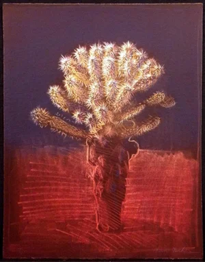 Kim Baker "Single Cholla" Desert Cactus Signed & Numbered Lithograph