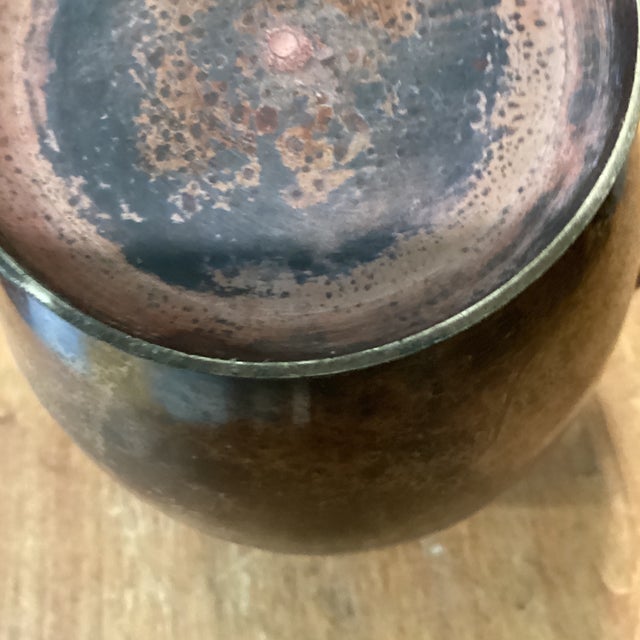 Vintage Roman Style Amphora Vase/Urn With Jaguar Ornate Handles Weathered Patina For Sale - Image 9 of 12