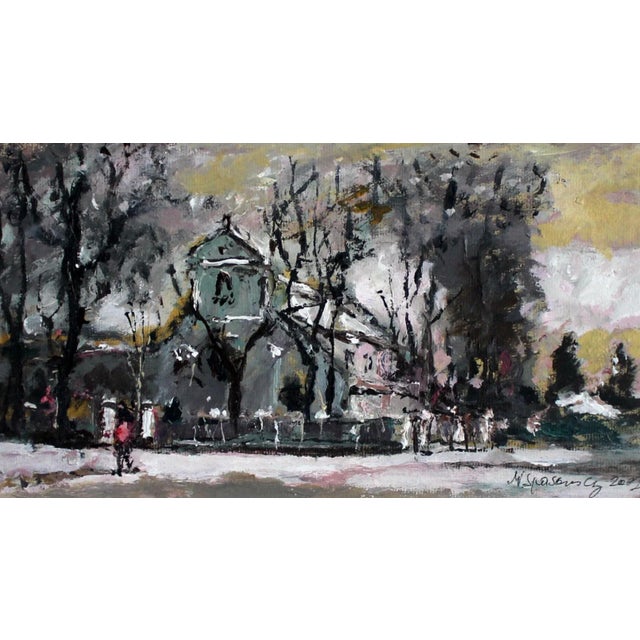 Magdalena Spasowicz, Landscape with a Church, Oil on Board, 2002 For Sale - Image 6 of 6