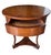 English Regency-style occasional table with a single, curved drawer built into the frieze. Circular top with a deep apron,...